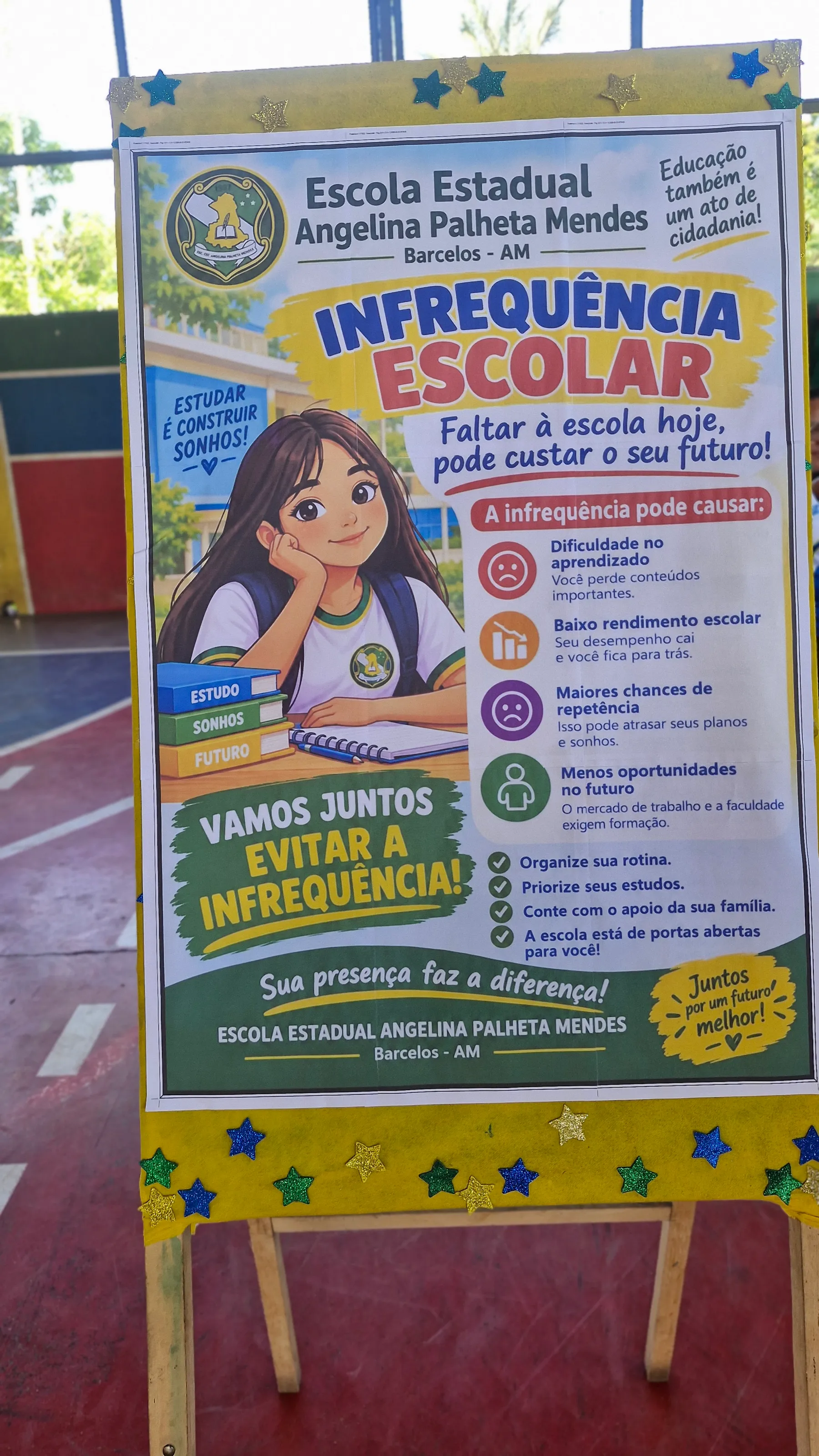 A E. E. Angelina Palheta Mendes recebe a equipe do PSE para palestra de prevenção