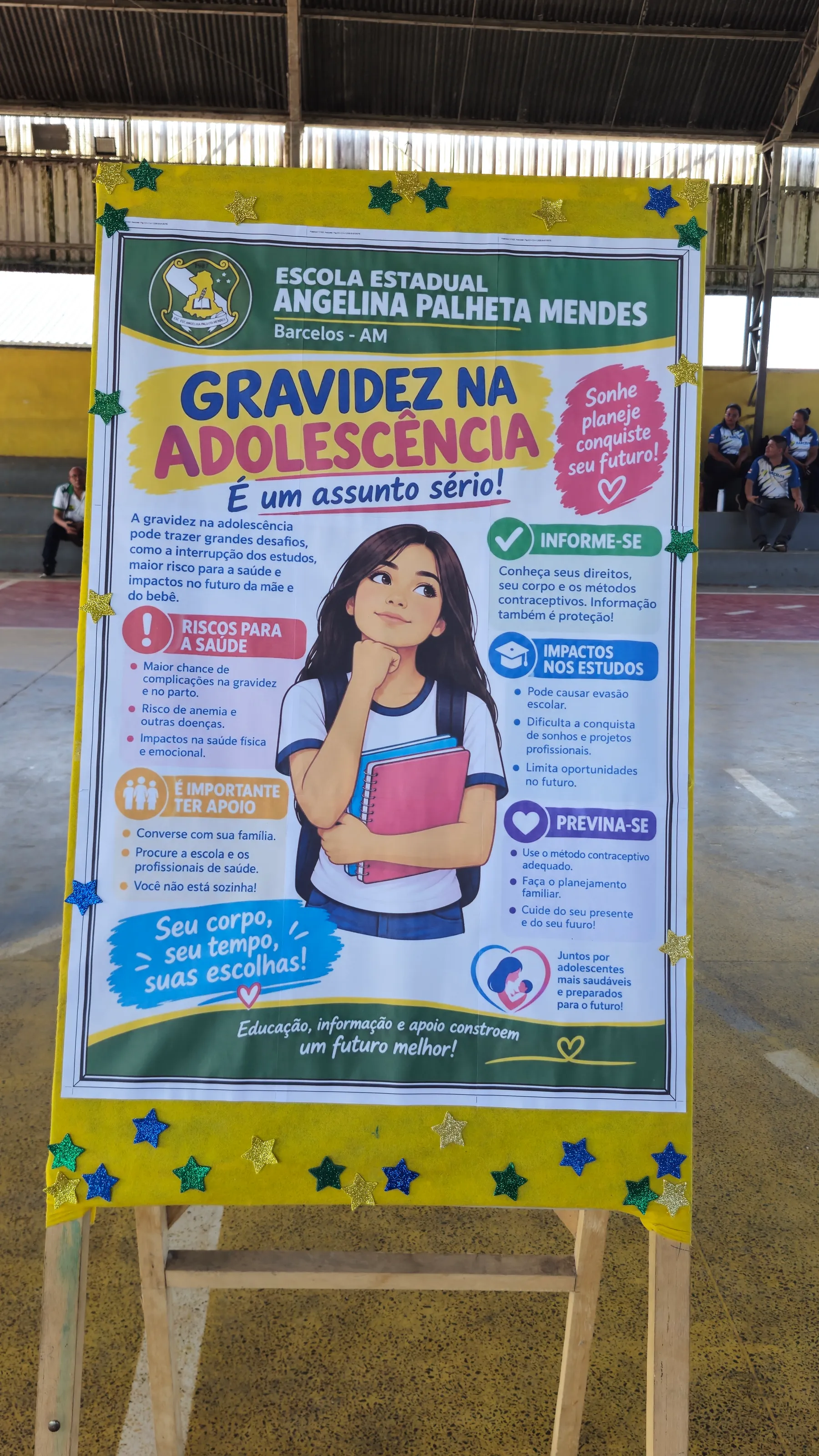 A E. E. Angelina Palheta Mendes recebe a equipe do PSE para palestra de prevenção